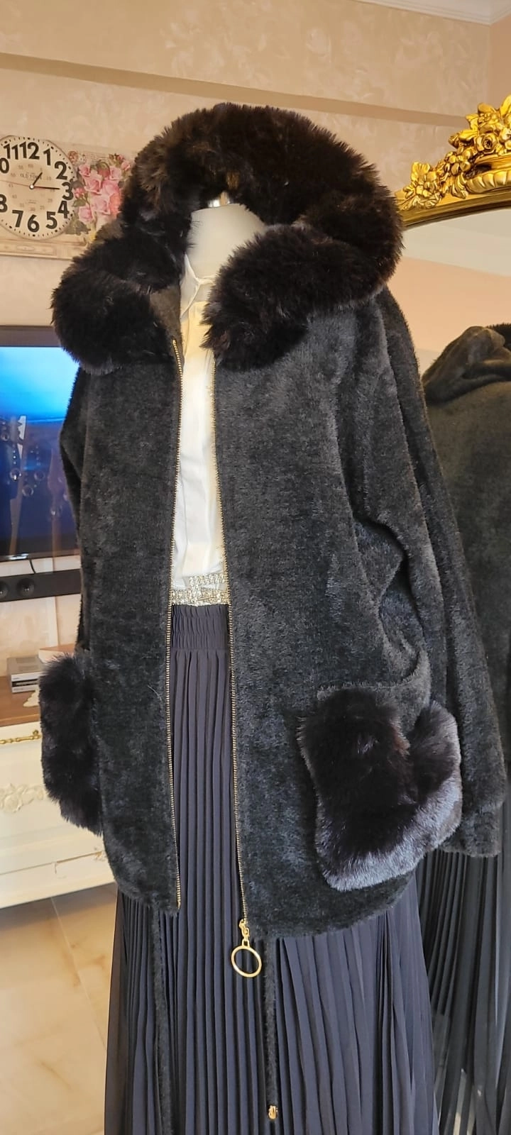 Premium İthal Angora Kürklü Hırka