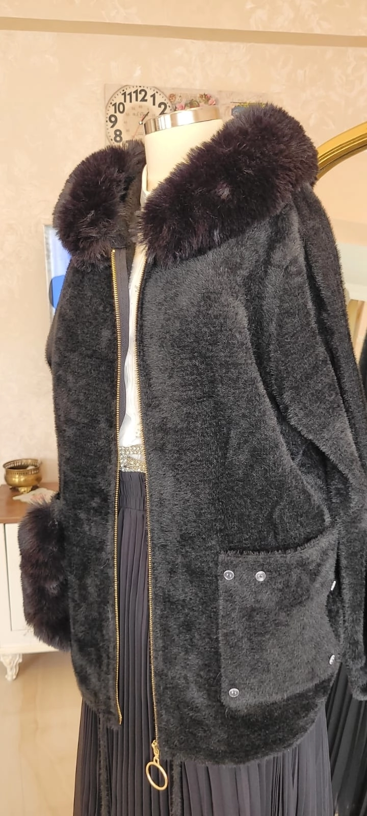Premium İthal Angora Kürklü Hırka
