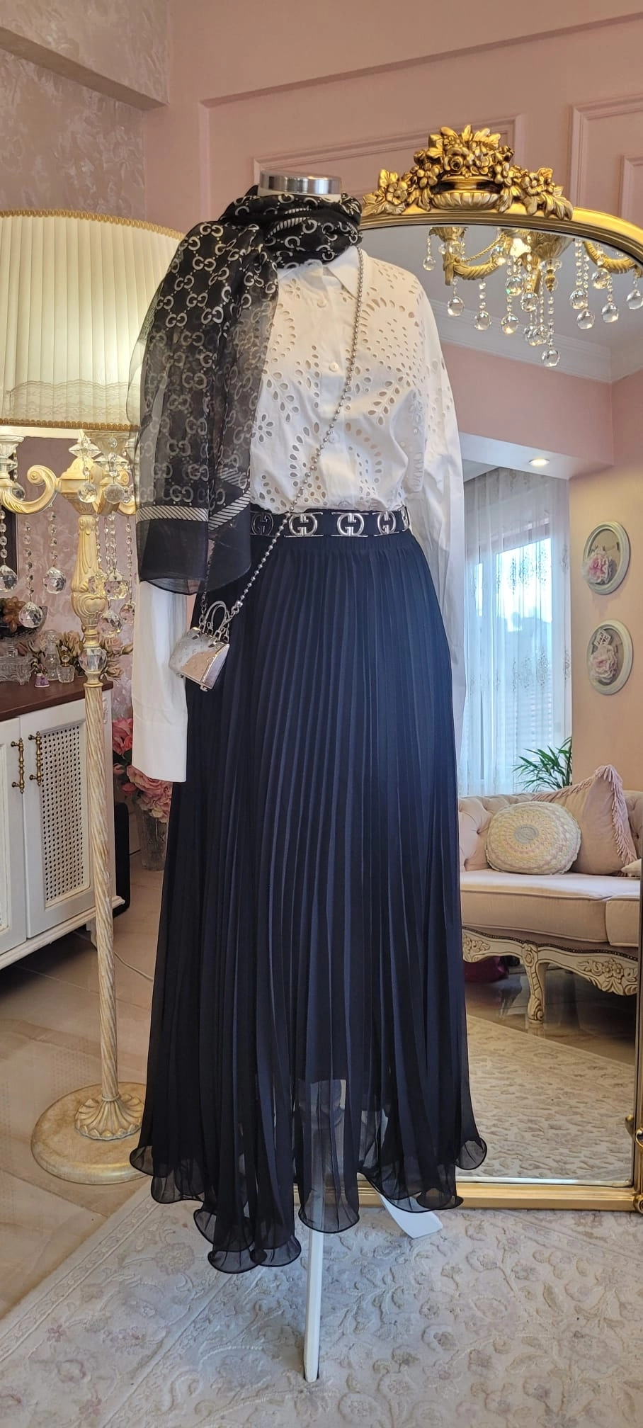 İthal Ucu Misinalı Marullu Pilise Etek