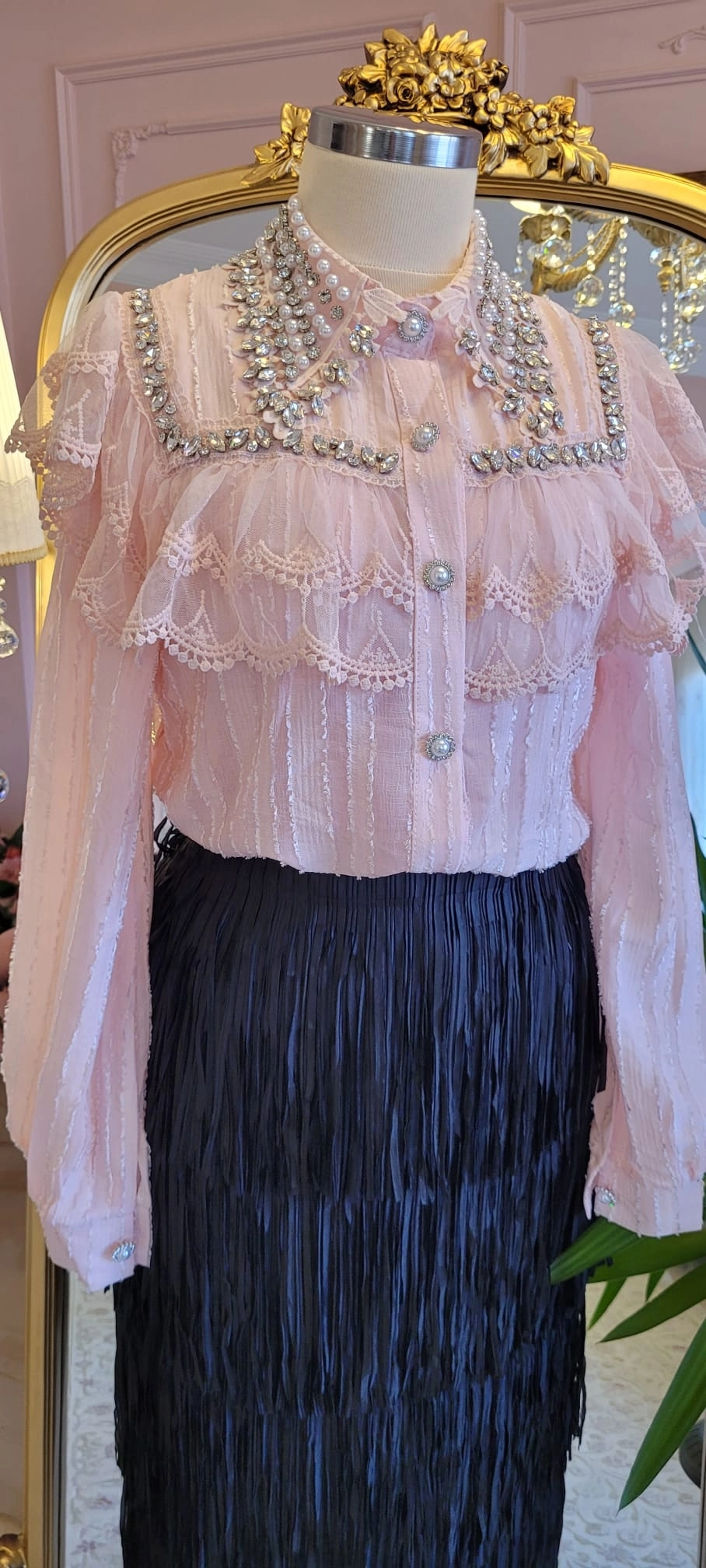 ithal tül ipek gömlek