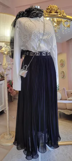 Misinalı Şifon Etek